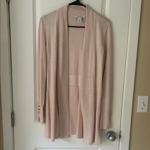 White House Black Market Soft Blush Shimmer Open Cardigan